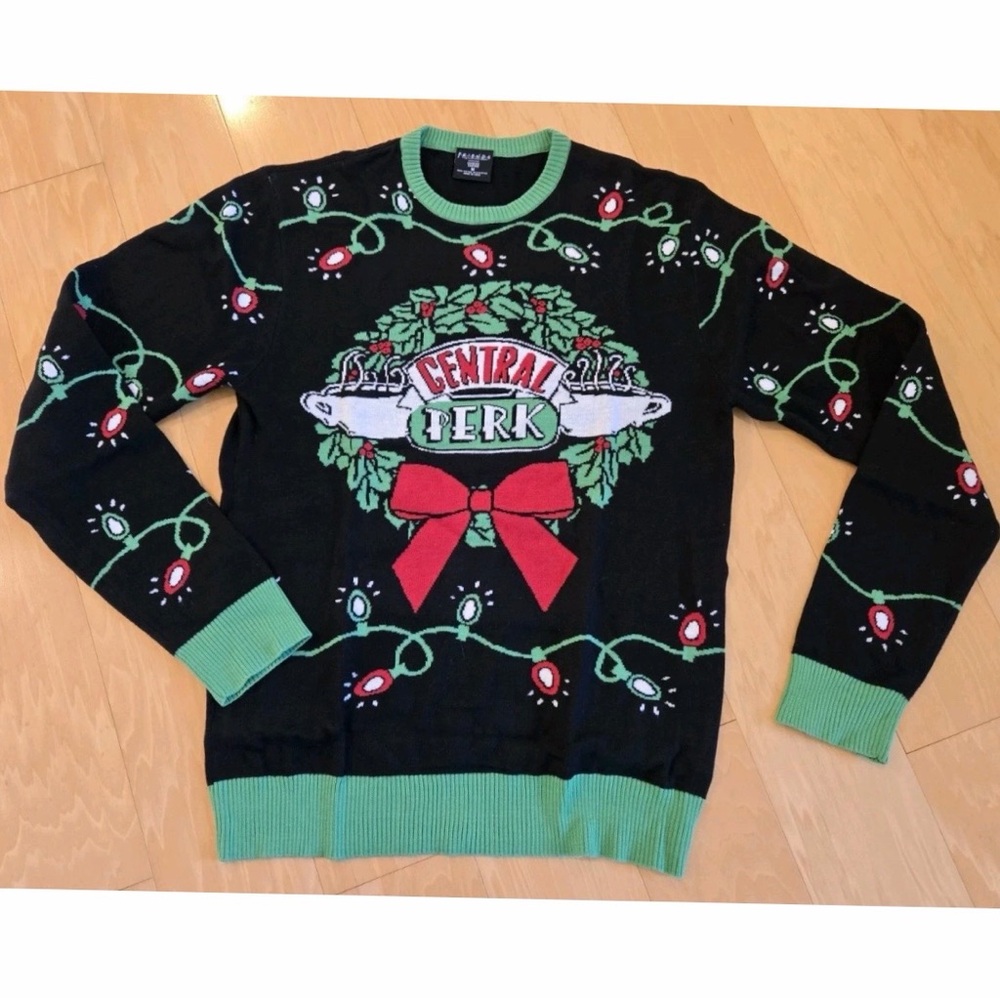 FRIENDS, Central Perk Black and Green Xmas Sweater